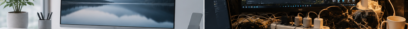 WORKSPACE & PRODUCTIVITY TRENDS The Rise of Desk Minimalism: Clean Workstations vs. Cable Chaos