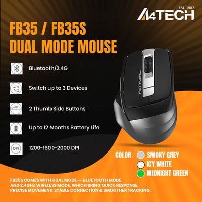 A4Tech FB35S Fstyler Bluetooth Dual-Model USB Mouse