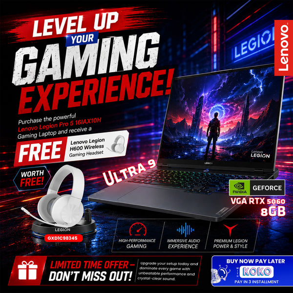 Lenovo Legion Pro 5 16IAX10H Gaming Laptop – Intel Core Ultra 9 275HX, RTX 5060 8GB, 16" (83F3005TLK)