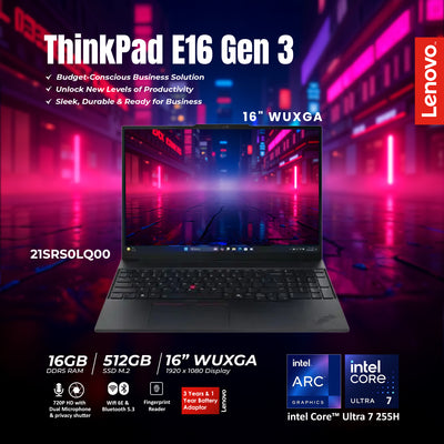 21SRS0LQ00 - ThinkPad E16 Gen 3 (16ʺ Intel) Laptop