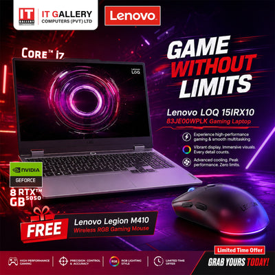 Lenovo LOQ 15IRX10 Gaming Laptop – Intel Core i7-13650HX, RTX 5050 8GB, 15.6" 144Hz (83JE00WPLK)