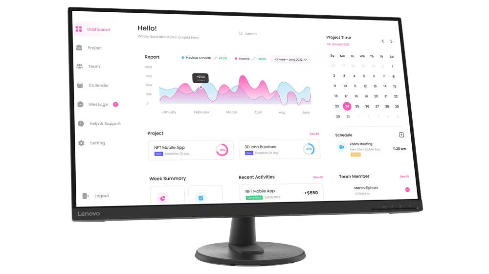 Lenovo D32-40 31.5 inch FHD Monitor with VA panel and eye comfort features