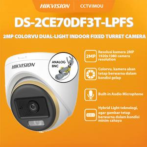 DS-2CE70DF3T-LPFS 2 MP ColorVu Dual-light Indoor Fixed Turret Camera