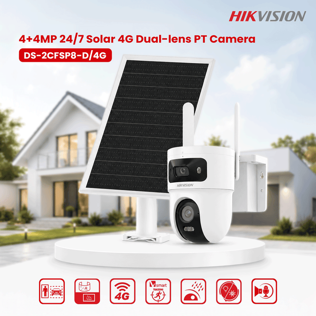 DS-2CFSP8-D/4G 4+4MP 24/7 Solar 4G Dual-lens PT Camera-2y