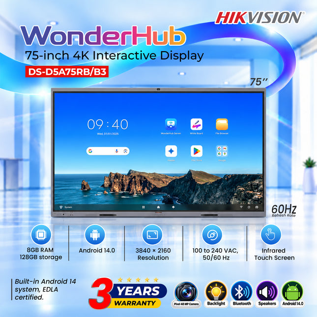 DS-D5A75RB/B3 75-inch 4K Interactive Display