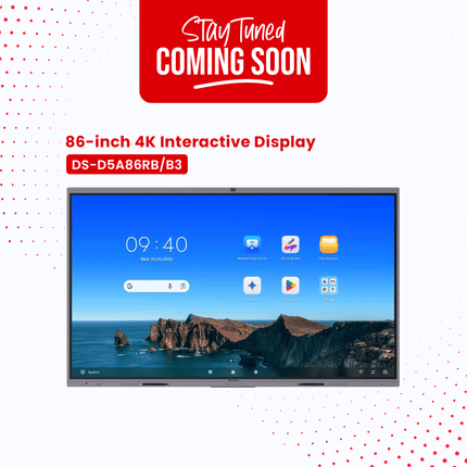 DS-D5A86RB/B3 — 86" 4K Interactive Flat Panel (8MP Camera)