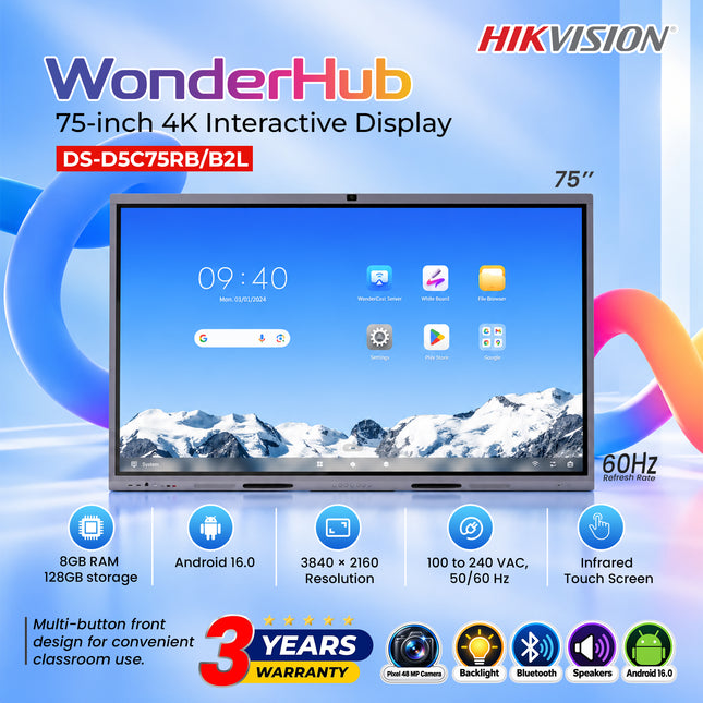 DS-D5C75RB/B2L 75-inch 4K Interactive Display