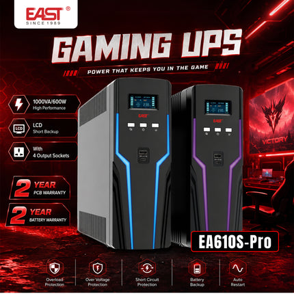 EA610S-Pro 1000VA/600W Gaming UPS