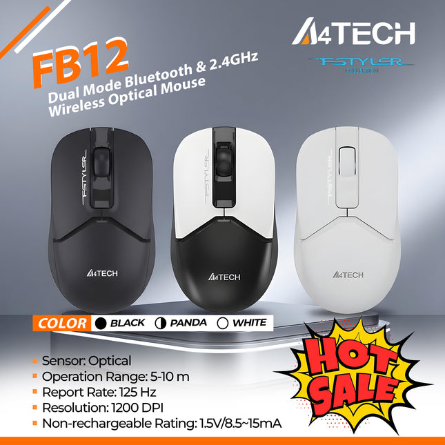 A4tech FB12 Dual Mode Bluetooth & 2.4GHz Wireless Optical Mouse