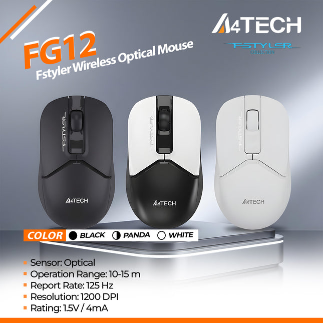 FG12 A4Tech Fstyler 2.4G Wireless Mouse USB