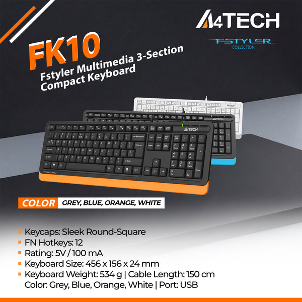 A4Tech FK10 Fstyler Wired Keyboard