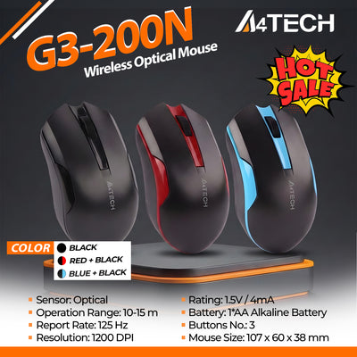 A4Tech G3-200N 2.4G V-Track Wireless Optical Mouse