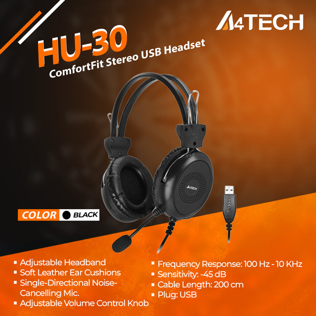 HU-30 A4TECH USB HEADPHONE-1Y