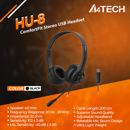 HU-8 USB Stereo Headset -1Y