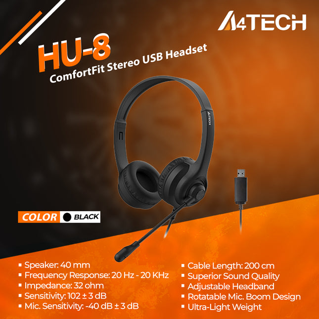 HU-8 USB Stereo Headset -1Y