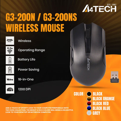 A4Tech G3-200N 2.4G V-Track Wireless Optical Mouse