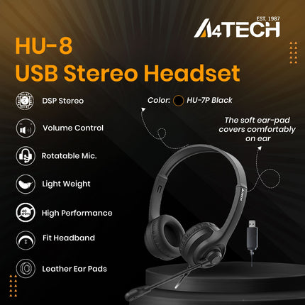 HU-8 USB Stereo Headset
