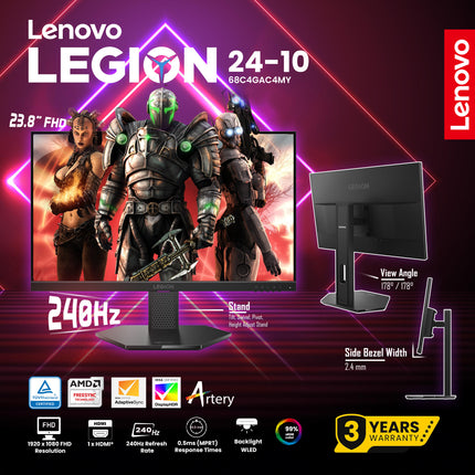 68C4GAC4MY Lenovo Legion 24-10 240Hz Gaming Monitor-3y