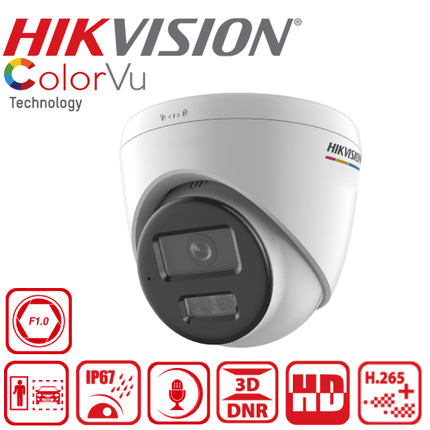 DS-2CD1347G2H-LIUF/SL 4 MP ColorVu with Smart Hybrid Light Fixed Turret Network Camera