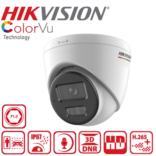 DS-2CD1347G2H-LIUF/SL 4 MP ColorVu with Smart Hybrid Light Fixed Turret Network Camera