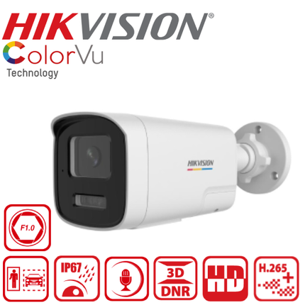 DS-2CD1T47G2H-LIUF/SL 4 MP ColorVu with Smart Hybrid Light Fixed Bullet Network Camera