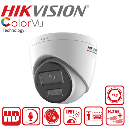 DS-2CD1367G2H-LIUF/SL 6 MP ColorVu with Smart Hybrid Light Fixed Turret Network Camera