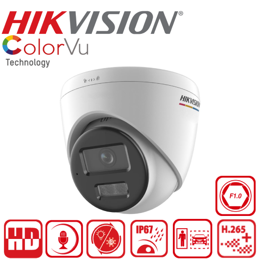DS-2CD1367G2H-LIUF/SL 6 MP ColorVu with Smart Hybrid Light Fixed Turret Network Camera