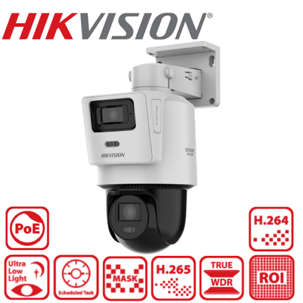 DS-2SE2C200MWG-E/12 TandemVu 2MP+2MP Fixed Lens POE PT Network Camera-2Y