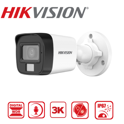 DS-2CE16K0T-LPFS 3K Smart Hybrid Light Audio Fixed Mini Bullet Camera-2Y