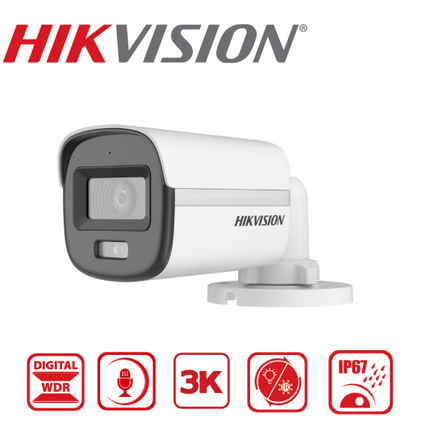 DS-2CE10KF0T-LPFS 3K ColorVu Smart hybrid light Fixed Mini Bullet Camera