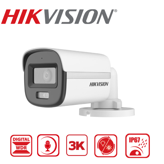 DS-2CE10KF0T-LPFS 3K ColorVu Smart hybrid light Fixed Mini Bullet Camera
