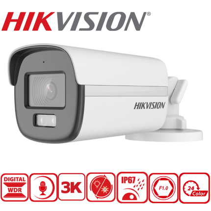 DS-2CE12KF0T-LFS 3K ColorVu Smart hybrid light Fixed Bullet Camera