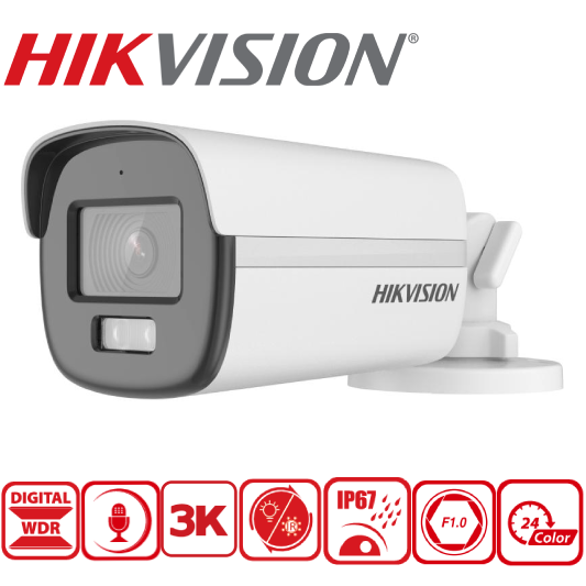 DS-2CE12KF0T-LFS 3K ColorVu Smart hybrid light Fixed Bullet Camera