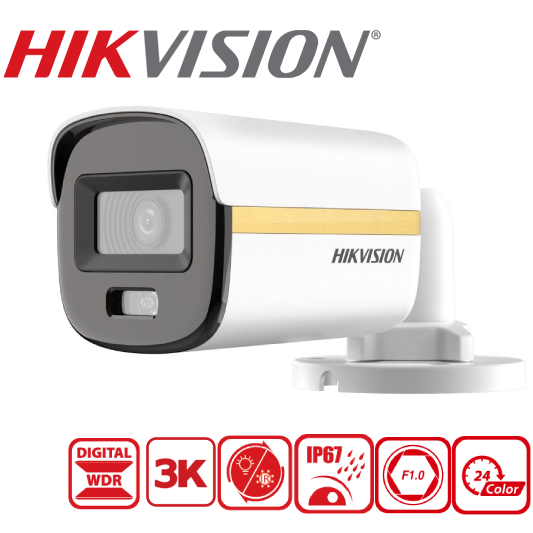 DS-2CE10KF3T-L 3K ColorVu Dual-light Fixed Mini Bullet Camera