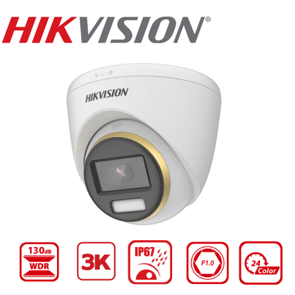 DS-2CE72KF3T-L 3K ColorVu Dual-light Fixed Turret Camera