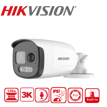 DS-2CE12DF3T-PIRXOS 2 MP ColorVu PIR Siren Audio Fixed Bullet Camera