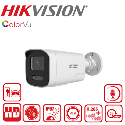 DS-2CD1T27G2H-LIUF/SL 2 MP ColorVu with Smart Hybrid Light Fixed Bullet Network Camera