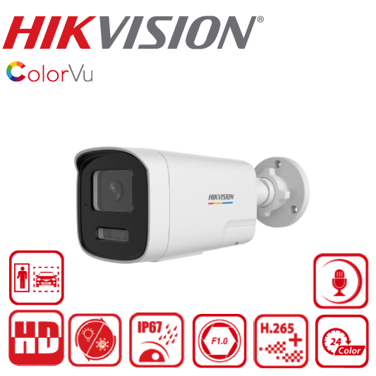 DS-2CD1T27G2H-LIUF/SL 2 MP ColorVu with Smart Hybrid Light Fixed Bullet Network Camera
