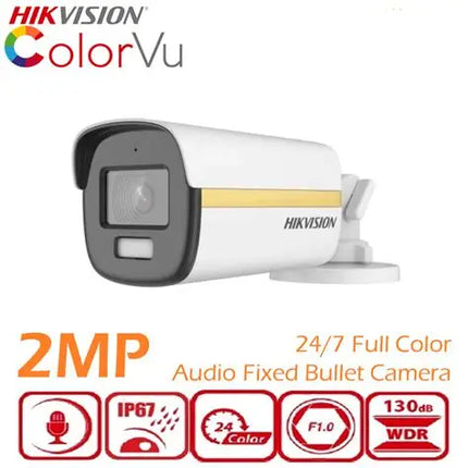 DS-2CE10DF3T-PF 2 MP ColorVu Fixed Mini Bullet Camera