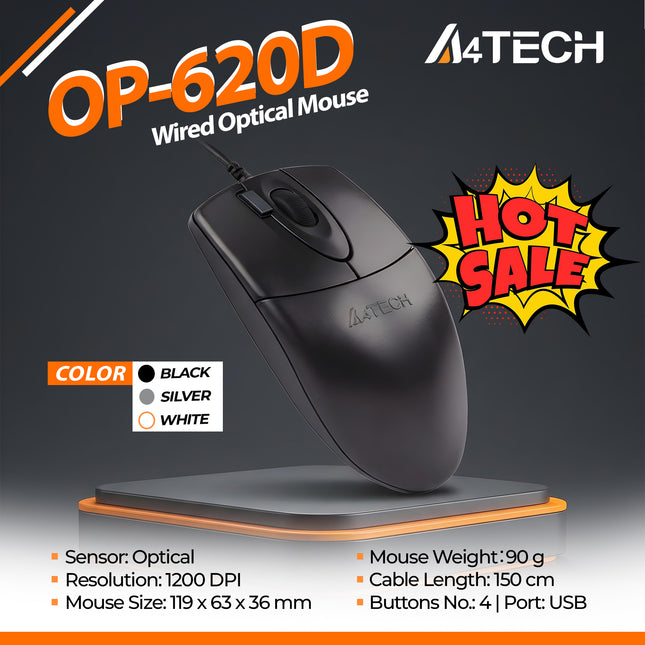 A4Tech OP-620D V-Track Wired Mouse USB/Black