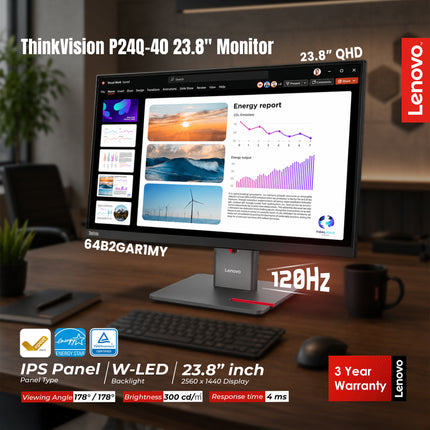 64B2GAR1MY LENOVO THINKVISION MONITOR P24Q-40