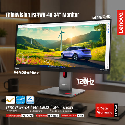 64ADGAR1MY LENOVO THINKVISION MONITOR P34WD-40