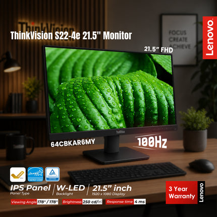 64CBKAR6MY LENOVO THINKVISION MONITOR S22-4e