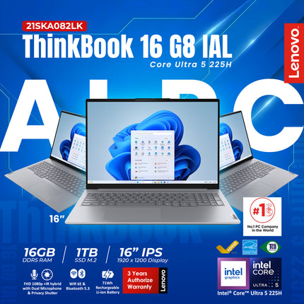 ThinkBook 16 G8 IAL Core Ultra 5 225H 16GB- 21SKA082LK LAPTOP