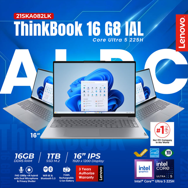 ThinkBook 16 G8 IAL Core Ultra 5 225H 16GB- 21SKA082LK LAPTOP