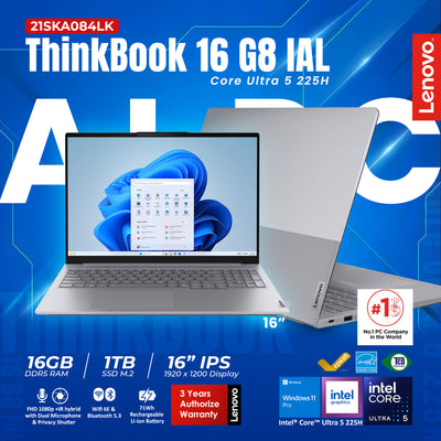 21SKA084LK - ThinkBook 16 G8 IAL Core Ultra 5 225H 16GB 1TB 71W WIN 11 PRO -3Y