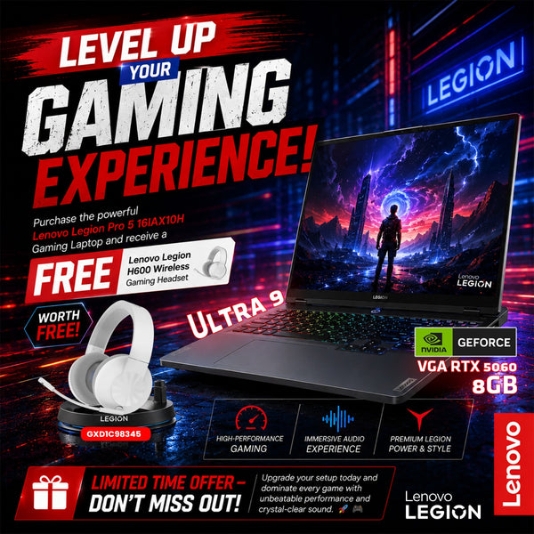 Lenovo Legion Pro 5 16IAX10H Gaming Laptop – Intel Core Ultra 9 275HX, RTX 5060 8GB, 16" (83F3005TLK)